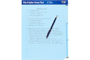 Find It File Folder Notepad - Pack of 12-9.5 x 12.5 Inch Notebook Organizer Folders for Filing, Document, and Clipboard Organ