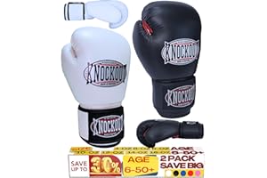 ULTIMATE KNOCKOUT Boxing Gloves 2 Pack for Kids Men Womens Boxing Gloves Set of 2, Best for Boxeo Training, Kickboxing, Muay Thai, Heavy Bag Workout, Sparing Gear with Ultra Wide Wrist Support Siz 4OZ-16OZ