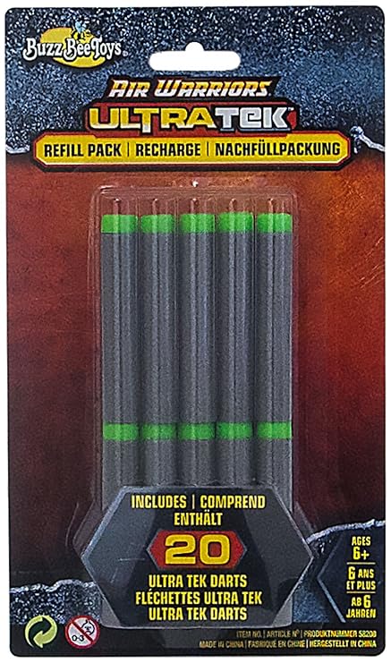 BuzzBee Ultra-Tek 20 Dart-Refill- kompatibel mit Nerf Blastern & Magazinen