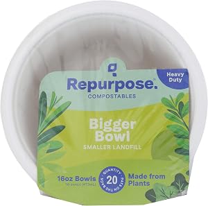 Repurpose Compostables 16oz Bowls, Compostable, 20ct | Compostable