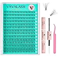 VAVALASH DIY Lash Extension Kit Individual Cluster Lashes Kit 10D 0.07-D-9-16mm Lash Clusters, Lash Bond and Seal, Lash Tweezer for DIY Eyelash Extension at Home（Kit-10D-0.07-D-9-16MIX）