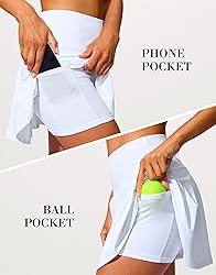SANTINY 14" Tennis Skirt Golf Skorts with Pockets