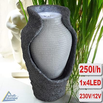 Teich Gartenteich Terrasse Balkon Springbrunnen Wasserspiel Fur Garten Gartenbrunnen Brunnen 230v 3 Stufige Stein Kaskade Mit Led Licht Zierbrunnen Vogelbad Wasserfall Gartenleuchte Teichpumpe Garten Gartendeko