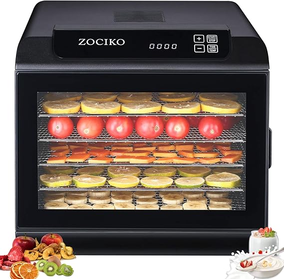 Essiccatore Per Alimenti Essiccatore Alimentare 250W - 4 Vassoi Trasparenti, 8 Programmi, Compatto Per Frutta E Verdura Essiccatore Compact
