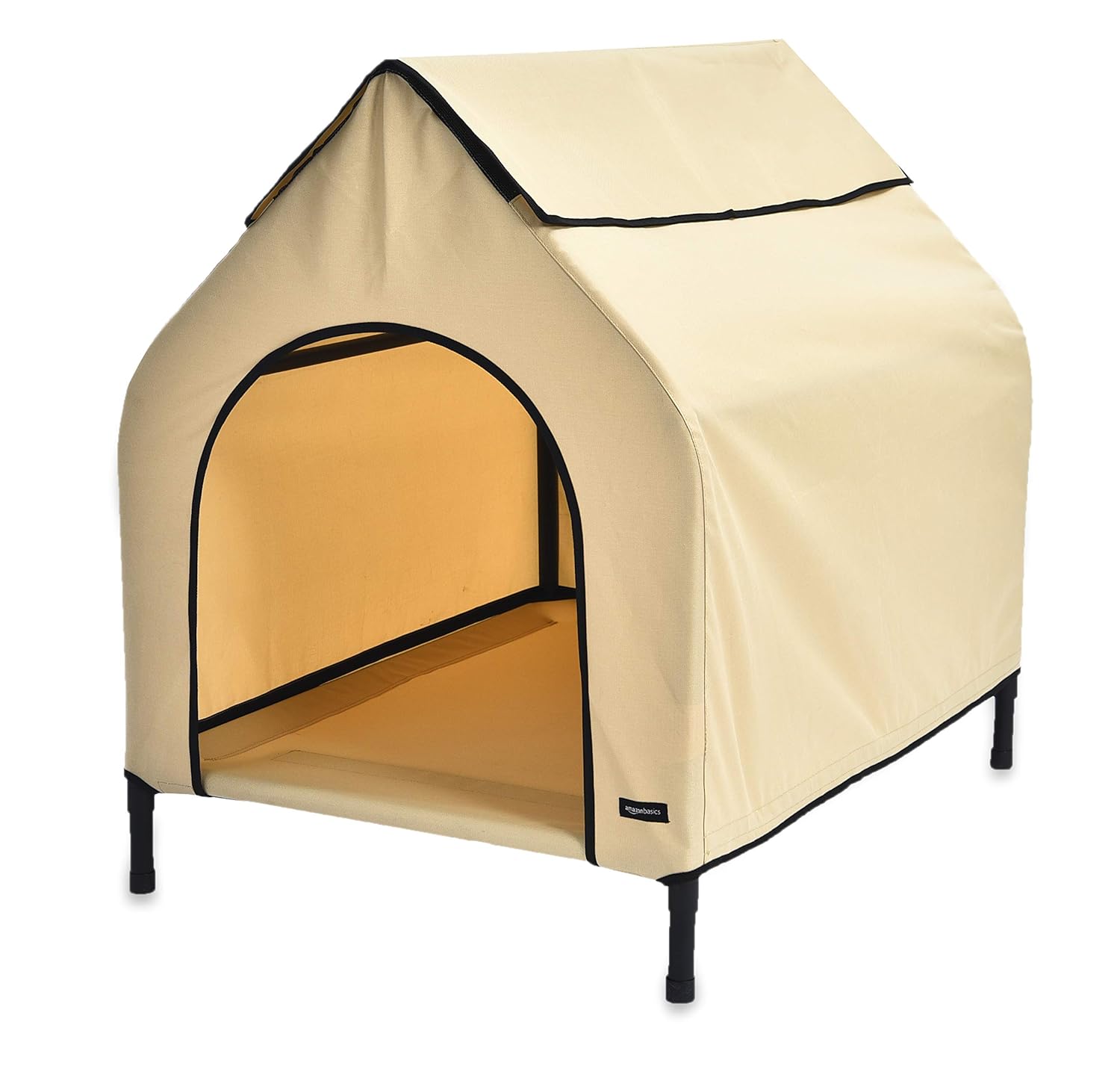 AmazonBasics Elevated Portable Pet House - Small, Khaki