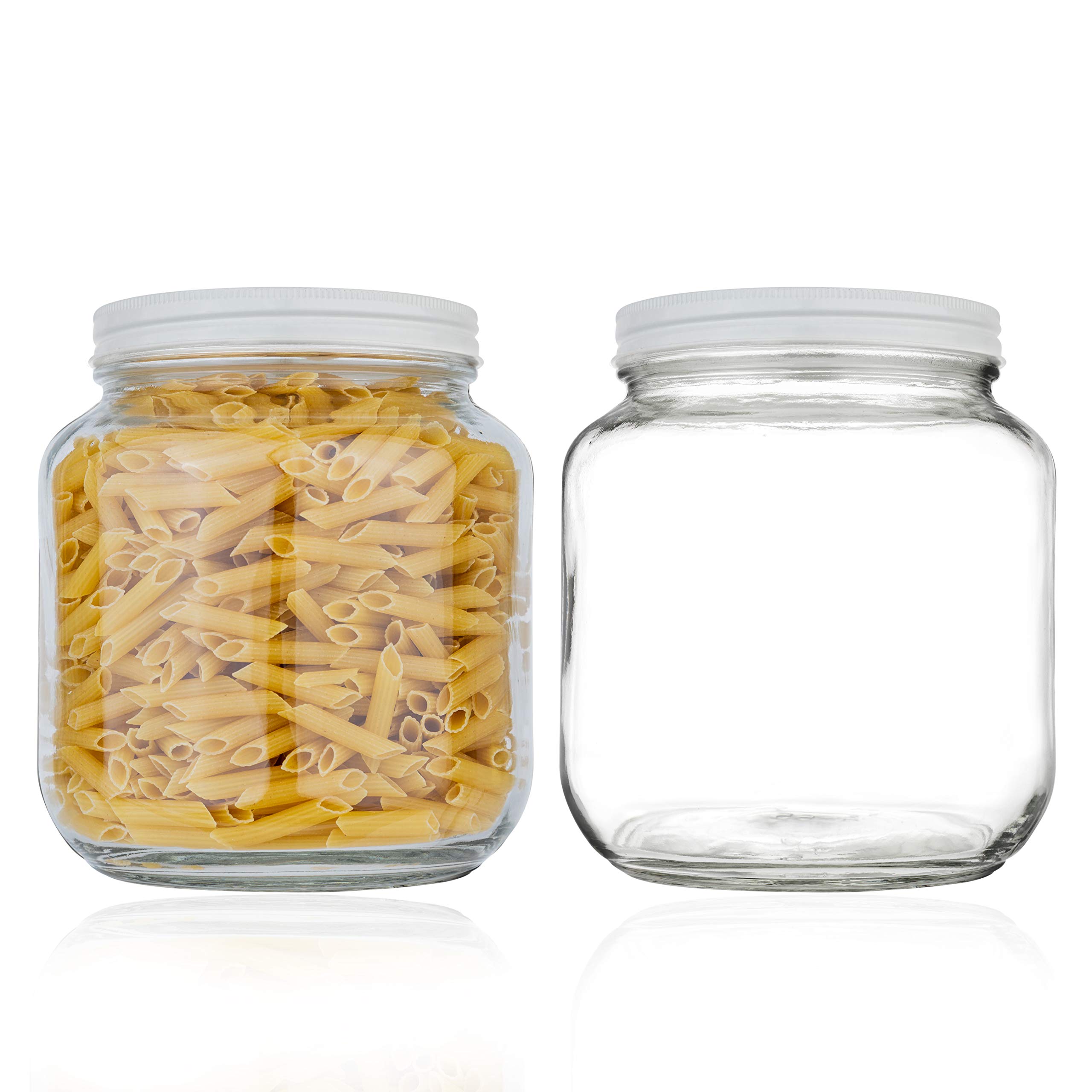 Photo 1 of kitchentoolz 2 Pack Large Mason Jars Wide Mouth 64 oz – Half Gallon Glass Jar with Lid – 1/2 Gallon Mason Jar Airtight for Canning, Storing, Brewing, Pickling – Big Mason Jar with Lid