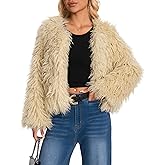 Nitzana 2026 Winter Coats for Women Trendy Faux Fur Coat Fall Fuzzy Jackets Open Front Fluffy Jacket Dressy Casual Outerwear