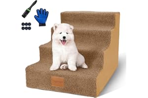 Topmart Dog Stairs for Small Dogs, 4-Step,16”H, Pet Dog Steps for Couch/Bed, Wider Steps, More Stable,Suitable for Old/Injured/Short-Legged Dogs Cats