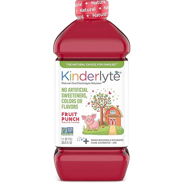KINDERLYTE | NATURAL PEDIATRIC ELECTROLYTE SOLUTION | DOCTOR-FORMULATED FOR RAPID REHYDRATION | NO ARTIFICIAL SWEETENERS, COLORS OR FLAVORS | KID-FRIENDLY TASTE | 1-PACK | FRUIT PUNCH