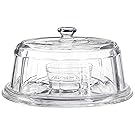 Home Essentials 07536 Beautiful Glass Panaled Cake Stand Multifunctional Cake and Serving Stand (6 uses), , Clear