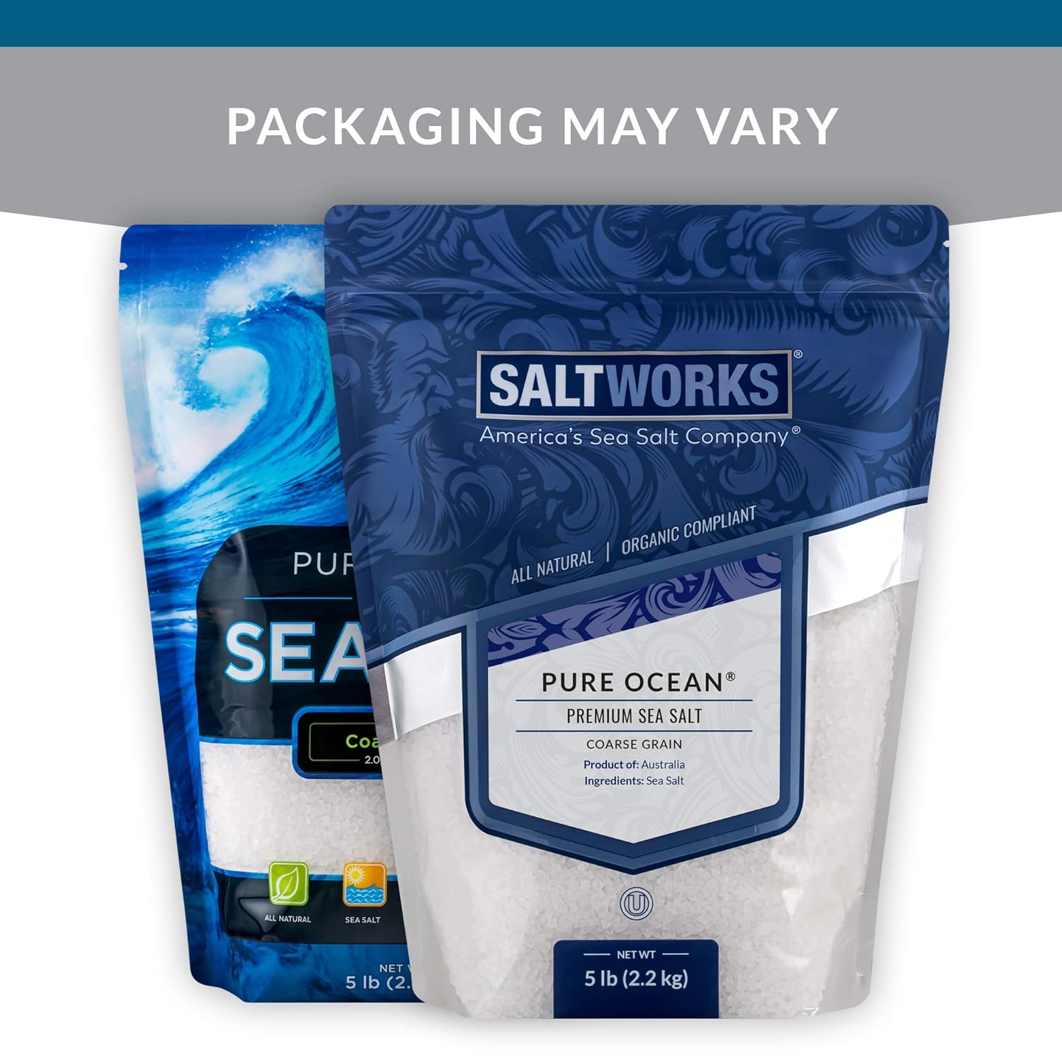SaltWorks Pure Ocean Sea Salt, Coarse Grain, 5 Pound Bulk Bag: Grocery & Gourmet Food