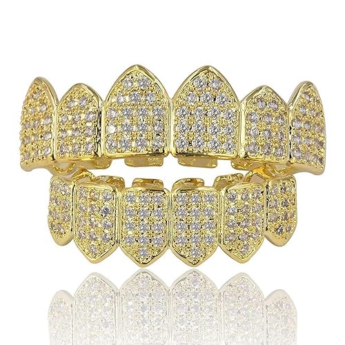 JINAO Grillz Diamond Grills for Your Teeth for Men Women 18K Gold