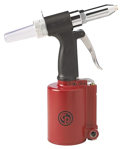 Chicago Pneumatic Cp9882 Air Hydraulic Riveter With Variable Nose Pieces. Tools And Equipment, Red & Black