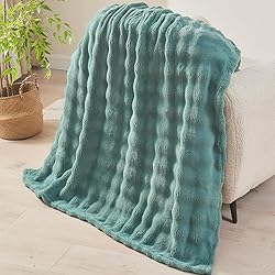 NEWCOSPLAY Twin Blanket for Couch Light Teal Super