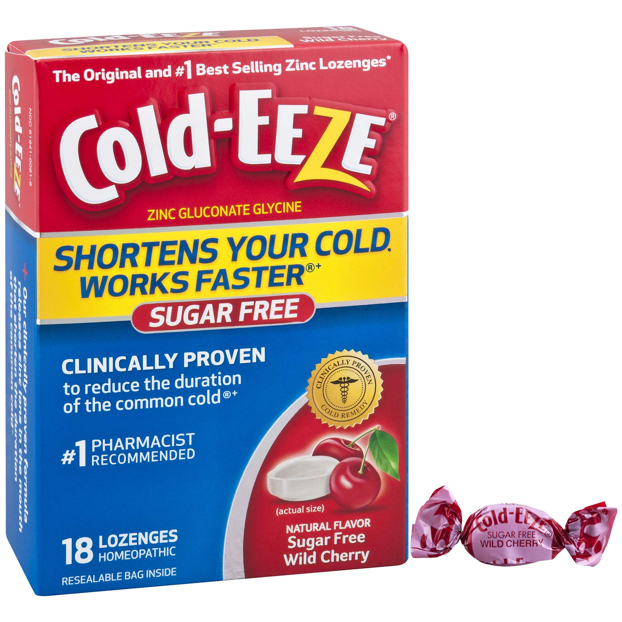 ColdEEZE Cold Remedy Lozenges Honey Lemon, 18 Count, Cold