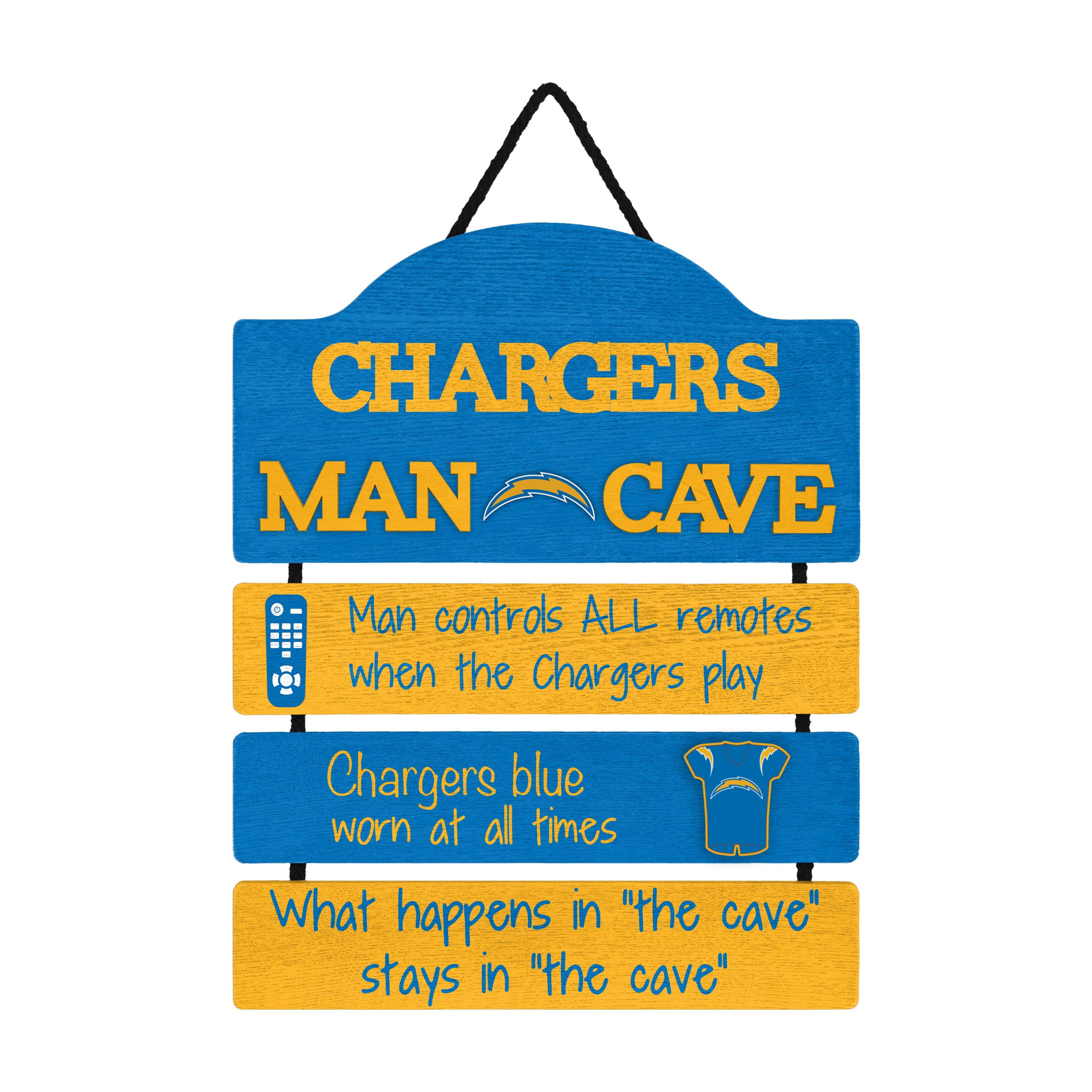 FOCO Los Angeles Chargers NFL Mancave Team Logo Man Cave Hanging Wall Sign Image