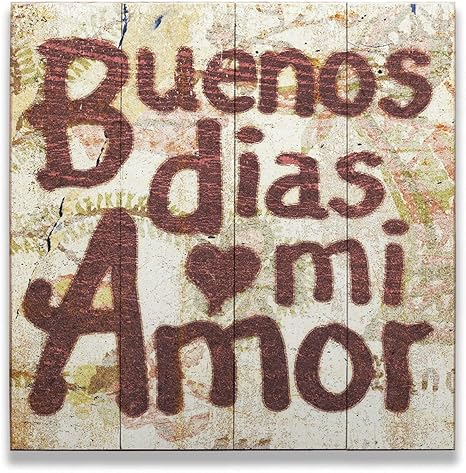 Amazon Com Oldwoodsigns Buenos Dias Mi Amor 18 X 18 Inch Wood Ready To Hang Vintage Retro Rustic Decor Sign Wall Art Perfect For Home Cabin Vacation Lake Beach House Home Kitchen