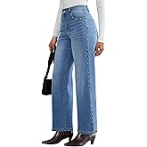 luvamia Women Jeans Wide Leg High Waisted Trendy Side Studded Embellished Distressed Stretchy Denim Pants Party Jeans