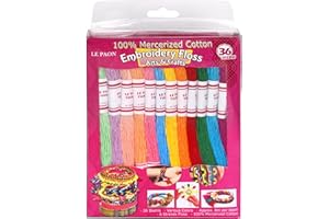 Embroidery Floss Friendship Bracelets Floss 36 Skeins Per Pack dy le paon Crafts Floss Cross Stitch Threads and Free Set of Free Friendship Wheel 100% Long Staple Cotton