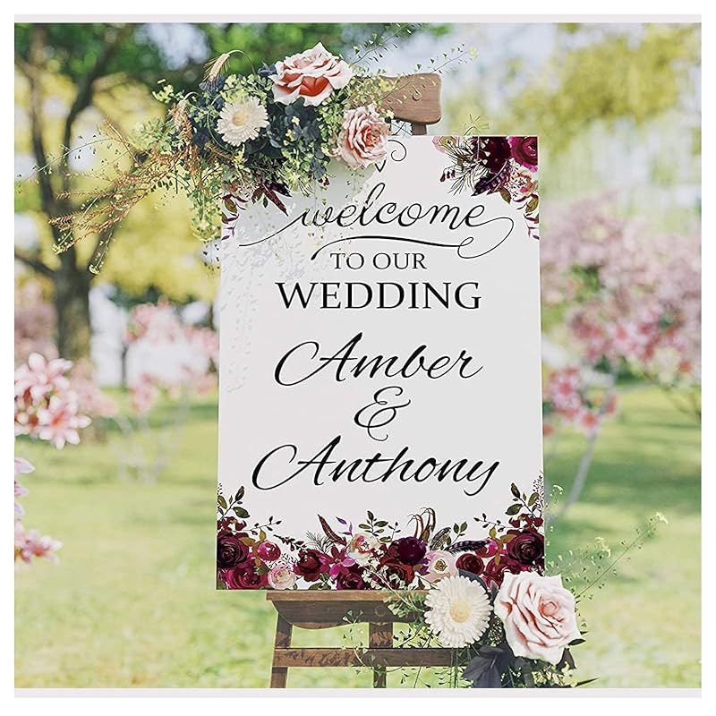 Amazon.com: Roses Themed Wedding Poster, Wedding Welcome Sign, Wedding ...