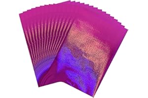 CYFUN DESIGN 50 Pieces Toner Reactive Foil for Laminator, 20x29cm/7.9x11.4inch Foil Paper for Toner Foiling Scrapbooking Craft Projects Card Making, Foil by Laser Printer and Laminator ( Rose Red Flowing Sand )