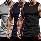 COOFANDY Men's 3 Pack Workout Tank Tops Sleeveless Gym Shirts Bodybuilding Fitness Muscle Tee Shirts
