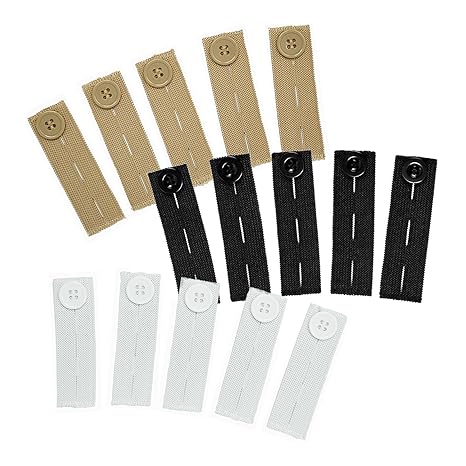 Elastiche Taillen-Erweiterungen (15er-Pack mit verschiedenen Farben), starke, verstellbare Hosen-Erweiterungen für den Knopf,