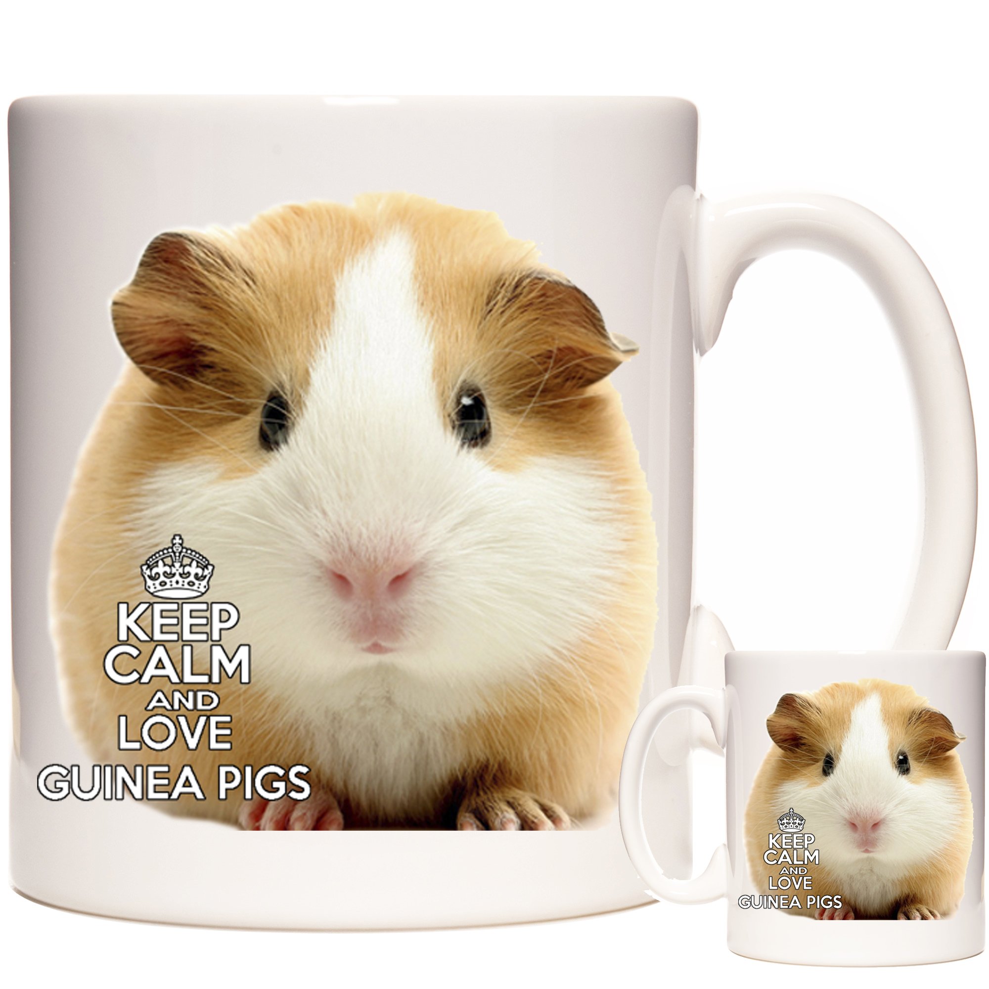 Guinea Pig Mug, Keep Calm and Love Guinea Pigs, 11oz Ceramic Gift Mug. Gift for Guinea Pig Keepers.