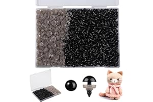 Vanblue 800PCS 12mm Safety Eyes for Crocheting with Washers Black Plastic Safety Eyes for Amigurumi Crochet Eyes Amigurumi Eyes for Crochet Animals Stuffed Animals Teddy Bear Crochet Toy