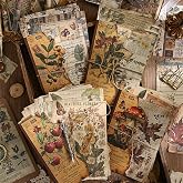 120 Pcs Deco Papers for Scrapbooking, 5.5*5.5in Vintage Decoupage Paper Junk Journal Supplies, Retro Flower Butterfly Ephemera Paper Pack Diary Room Decor Wall Art Collage Album (Lost Memory)