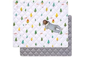 VIVIDVIBEBEARPAS Odorless Premium Foam Baby Play Mat 50" x 50", Soft Microfiber Fabric Crawling Mat for Floor- Comfortable and Hypoallergenic, Non-Slip Cushioned Floor Playpen mat for Infants,Babies,Toddlers