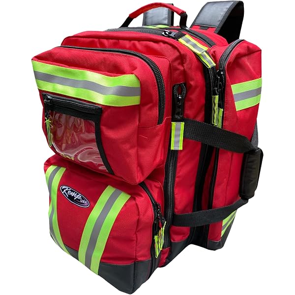 Amazon.com: Kemp USA EMS Backpack Red EMT Medical Bag with Oxygen