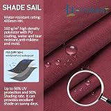 HEYOMART 3x3x3m Sun Shade Sail Waterproof Triangle Canopy Red 98% UV view 4
