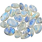 SGM SHOP™ 100 Cts (3 to 5 Pcs) Natural Cabochon Loose Gemstone Flat Back Mix A+ Quality For Jewelry Making, Crafts & DIY, Wedding Gift, Healing Chakra, Wire Wrapping Crystals