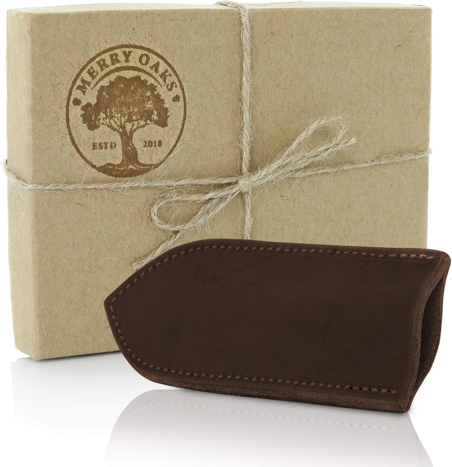 Merry Oaks Leather Handle Cover for Cast Iron Skillet - Hot Pot or Pan Holder Accessories - Amish Handmade - High End Premium Quality Leather