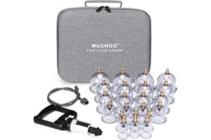 MUCHOO Cupping Set Professional Chinese Acupoint Cupping Therapy Sets Portable, Suction Hijama Cupping Set with Vacuum Magnetic Pump Cellulite Cupping Massage Kit 22-Cup Travel Case
