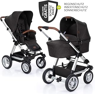 ABC Design Kombi-Kinderwagen Viper 4 mit Lufträdern - inkl. Babywanne, Sportsitz und XXL Zubehörset - Piano