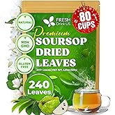 FreshDrinkUS, 240+ Premium Soursop Graviola Dried Leaves Tea, 230-250 Whole Soursop Leaves, Wildcrafted, Graviola , Guanabana , Hoja Guanabana, Loose Leaf Herbal , No Gluten, Vegan