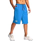 G Gradual Men's Basketball Shorts with Zipper Pockets Lightweight Quick Dry 11" Long Shorts for Men Athletic Gym