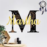 EGD Custom Name & Initial Astrology Wall Decals for Kids I Boho Decor for Teen Girl Room Decor with Moon Wall Decal I Sun Moon Stars Decor for Girls Bedroom (E. Astral)