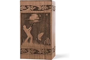 Wooden Cremation Urns for Human Ashes 250 lbs - Decorative Funeral, Burial Urn for Adult Female & Male - Wood Urn for Women, 