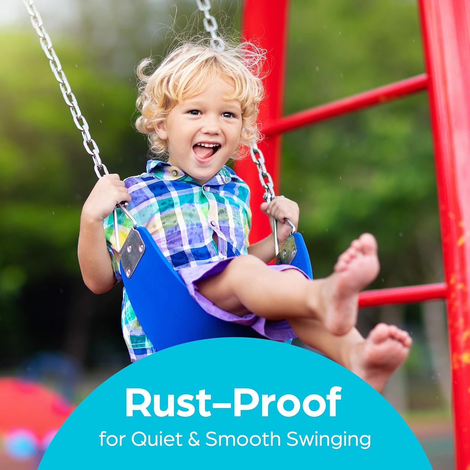 Jungle Gym Kingdom Swing Set Brackets - Heavy Duty Swing Hanger w/ Locking Snap Hooks - Indoor/Outdoor Playground Swing Set Accessories for Kids Swing (Set of 2): Toys & Games