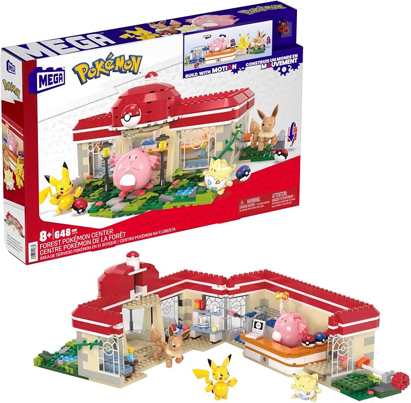 Mega Bloks MEGA Pokémon Center Playset 648 Pieces Motion Brick