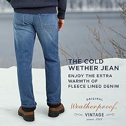 Fleece-Lined Regular Jeans - Baltic Wash by