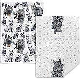 FITIE Russian Blue Cat Kitchen Towels, Cat Owner Gifts Dish Tea Towels, Cute Kitty Kitten Paws Decorative Hand Towel for Bathroom, 16x24 Inch Set of 2