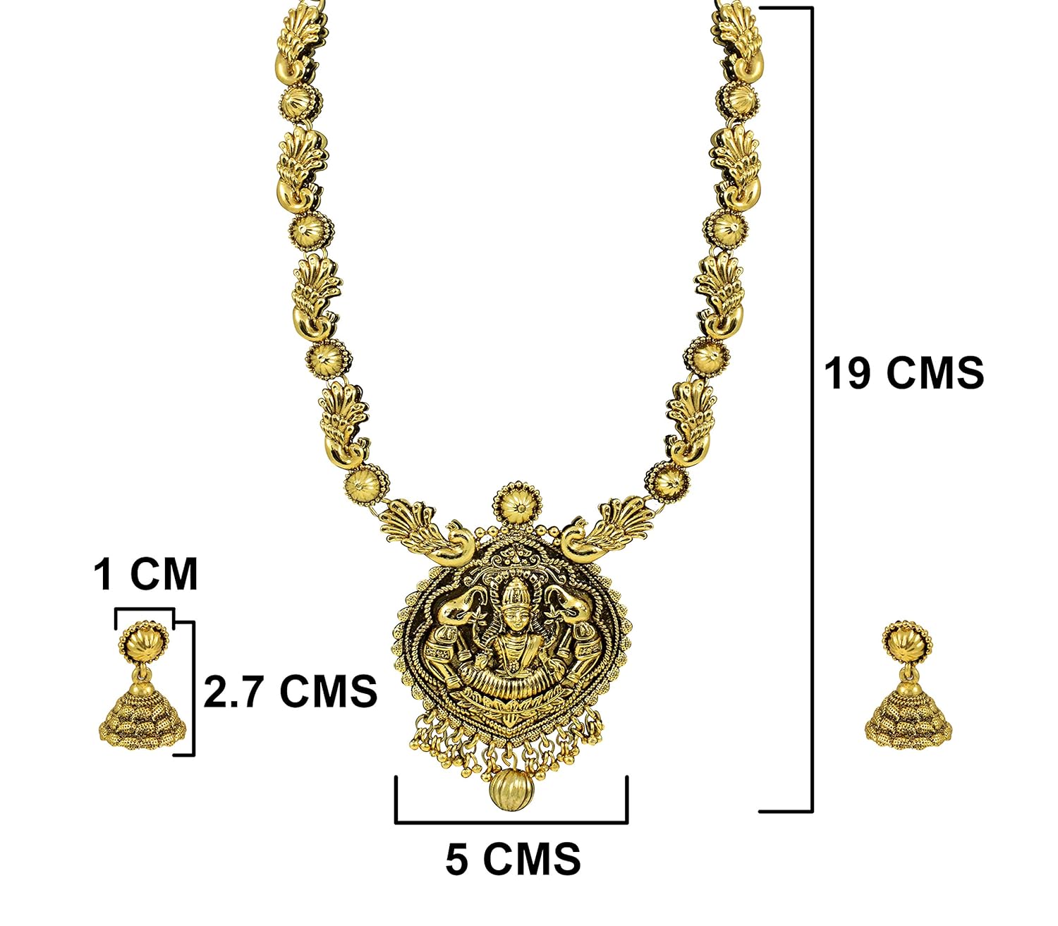 zaveri pearls goddess shilp shastra haram antique necklace set-zpfk4128