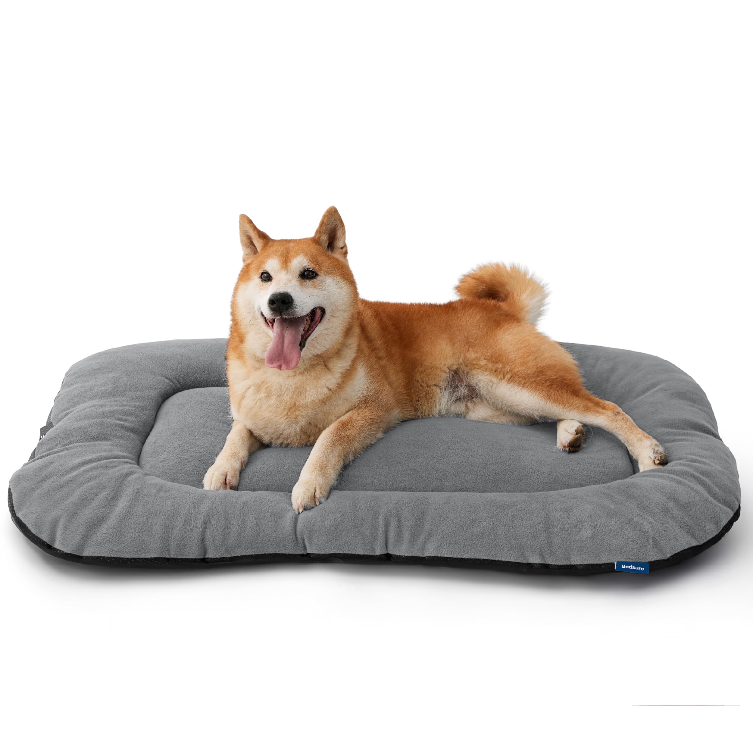 Photo 1 of Bedsure Washable Dog Crate Pad for Large Dogs, Anti-Slip Puppy Kennel Dog Bed for Crate - Ultra Soft Fleece Flat Thin Pet Mat (Not Chew Proof), Light Grey 35"x22"