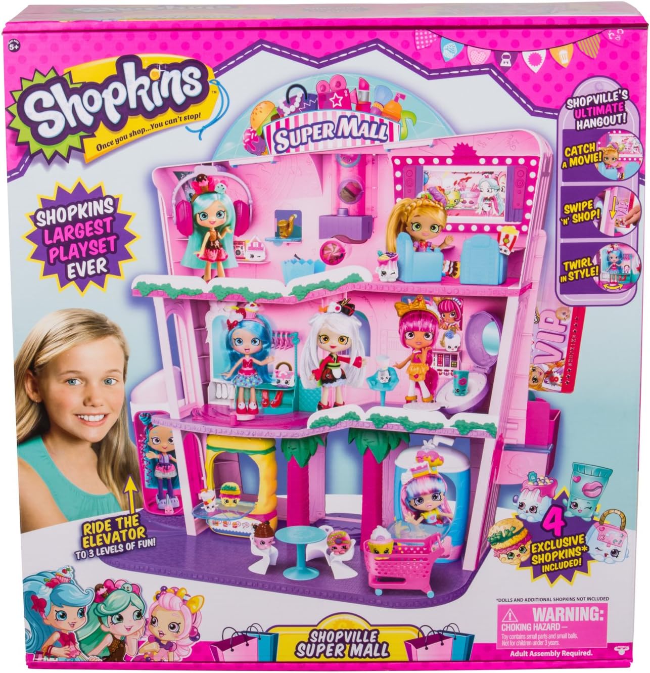 Shopkins Shoppies Shopville Super Mall, Multi Color, 11.81 x 24.01 x 26.71 (56631)