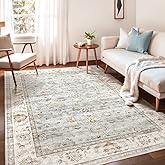 WITSHOCK 5x7 Washable Area Rug, Vintage Rug Traditional Floor Cover, Rugs for Living Room Bedroom Kitchen Accent, Non-Slip St