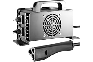 Eliumsync 1400W Lead Acid Battery Charger 48 Volt 15 AMP 3-Pin Triangular Plug EZGO RXV & TXT Golf Carts